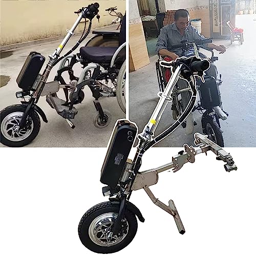 500w Extracteur De Fauteuil Roulant, Kit De Conversion De Fauteuil Roulant éLectrique (Autonomie: 55 Km), 3 Vitesses/Avec Feu Avant + SystèMe D'Amortisseur + Trompette,B