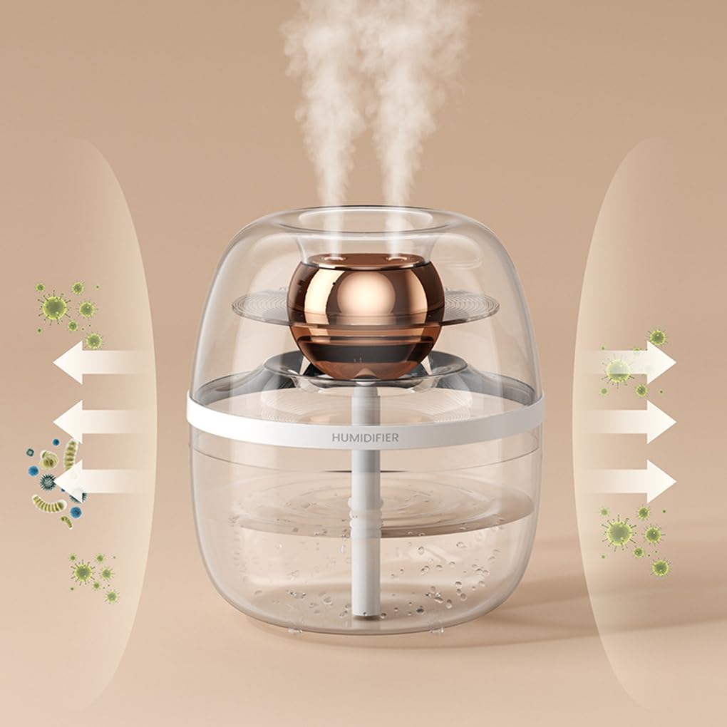 IOIUSKKU Umidificatore d'aria per camera da letto con serbatoio da 3 litri e luci notturne rilassanti Diffusore di oli essenziali in ABS Umidificatore per nebbia domestica, digitare+2