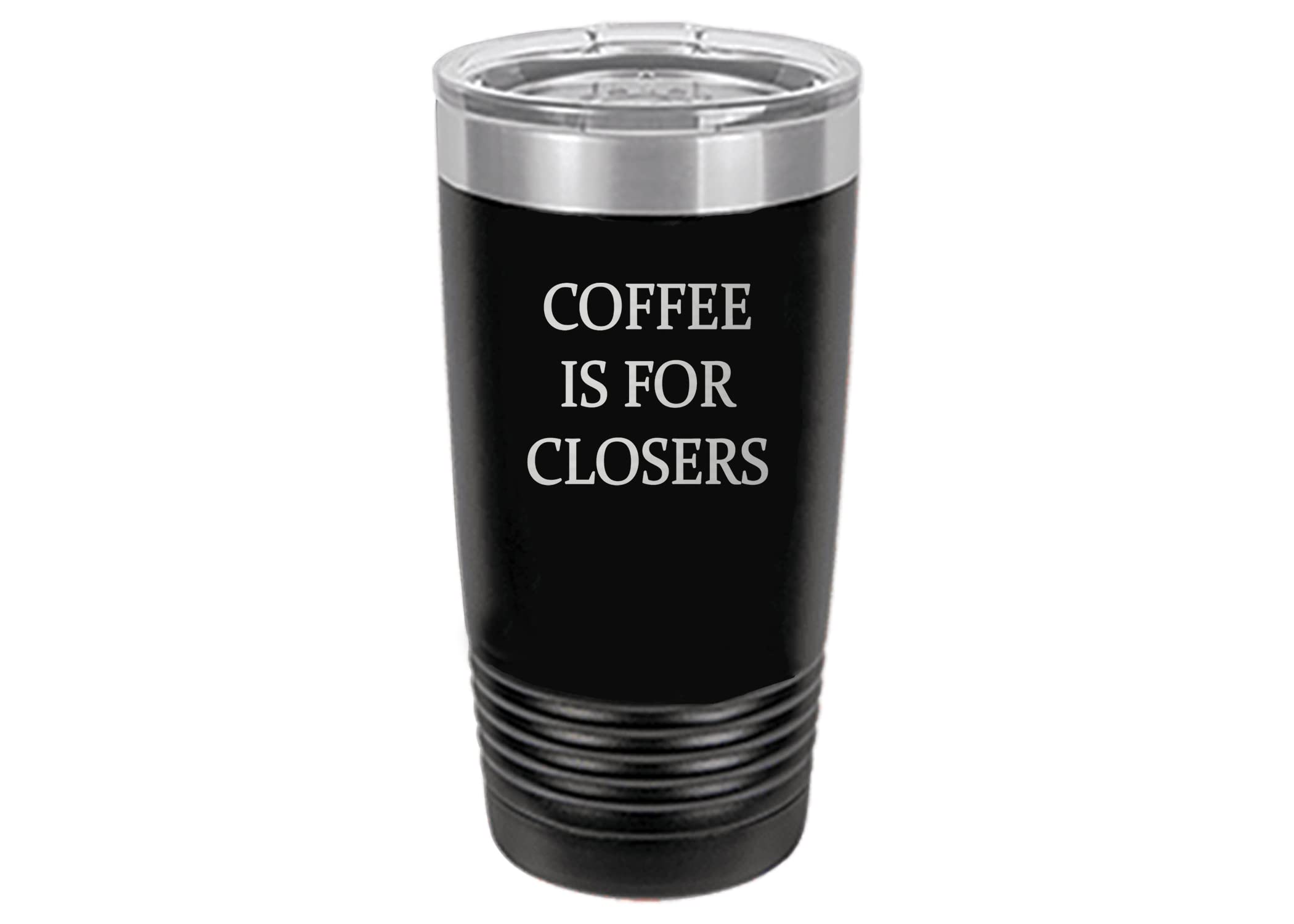 Rogue River Tactical Funny Realtor Real Estate Sales 20 Oz. Travel Tumbler Mug Cup w/Lid Vacuum Insulated Coffee Is For Closers Gift Salesperson Associate