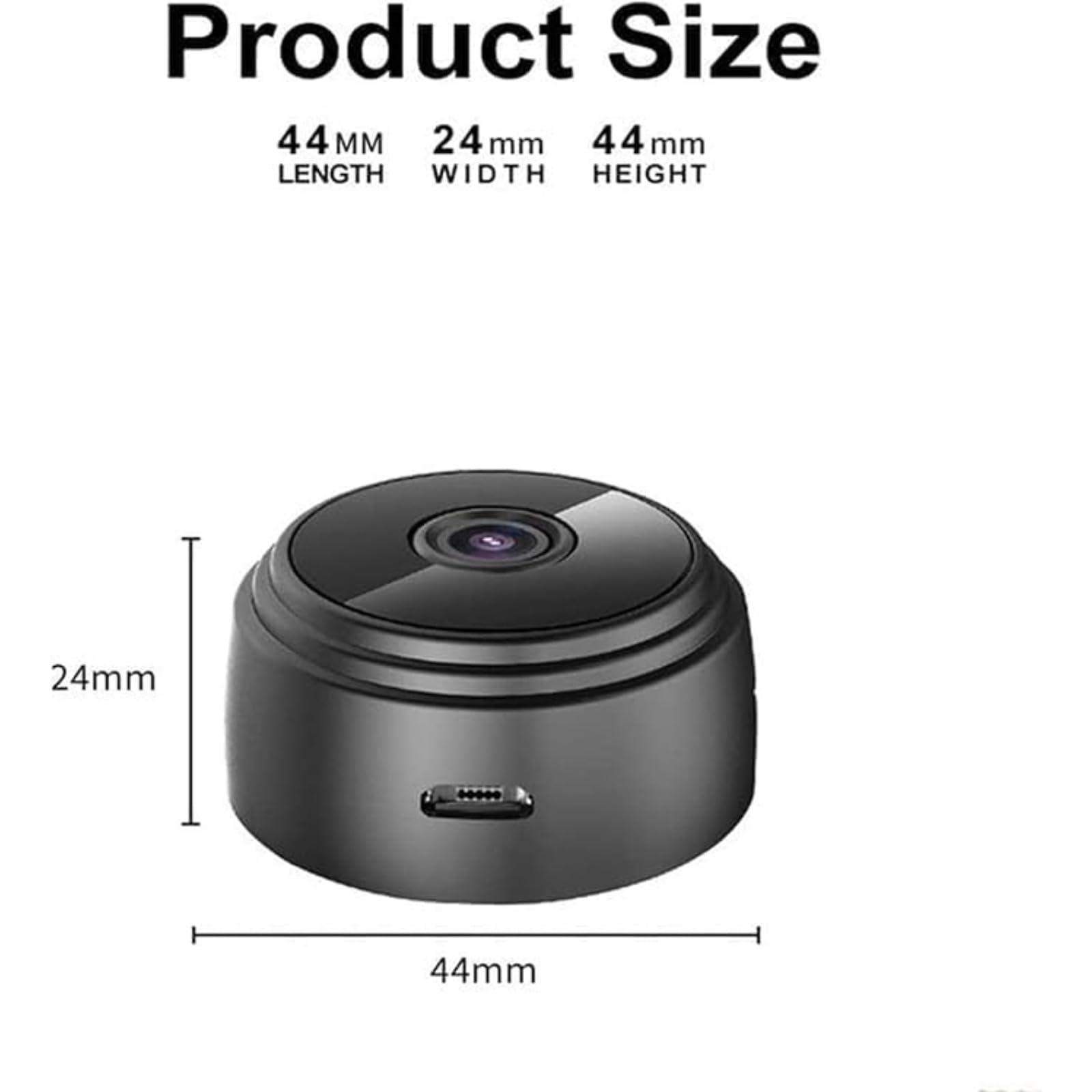 Festberg VivoCam WiFi Mini Kamera 720P HD, Drahtloser Video Rekorder Für Wohnmobil, LKW Und Anhänger (Schwarz)