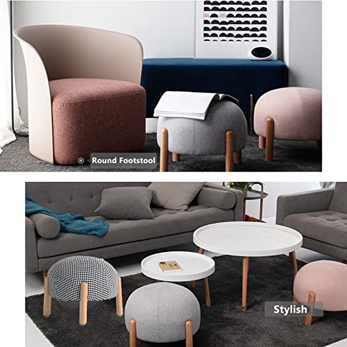 Tabourets ottomans ronds pour changer de chaussures dans l'entrée