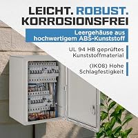 BOXEXPERT Verteilerkasten außen IP65 ABS Kunststoff 400x300x220mm Serie Fleet wasserdicht Schaltschrank Wandschrank Industriegehäuse Leergehäuse grau – Ansicht 3