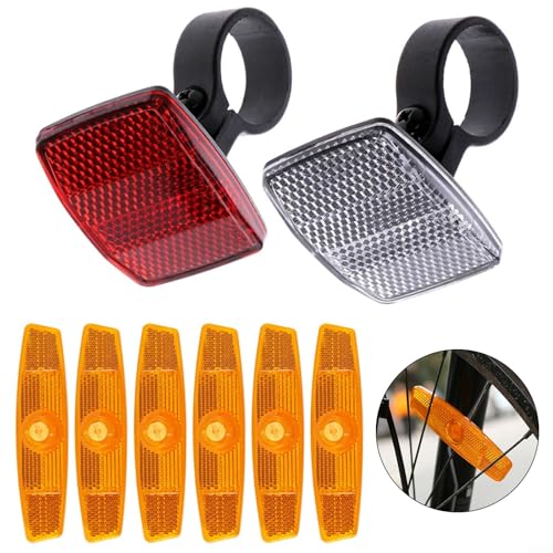 Kit De 7 Réflecteurs Vélo - Avant, Arrière, Rayons Et Porte-Bagages - Sécurité Nocturne Améliorée Pour VTT, Route, Enfants