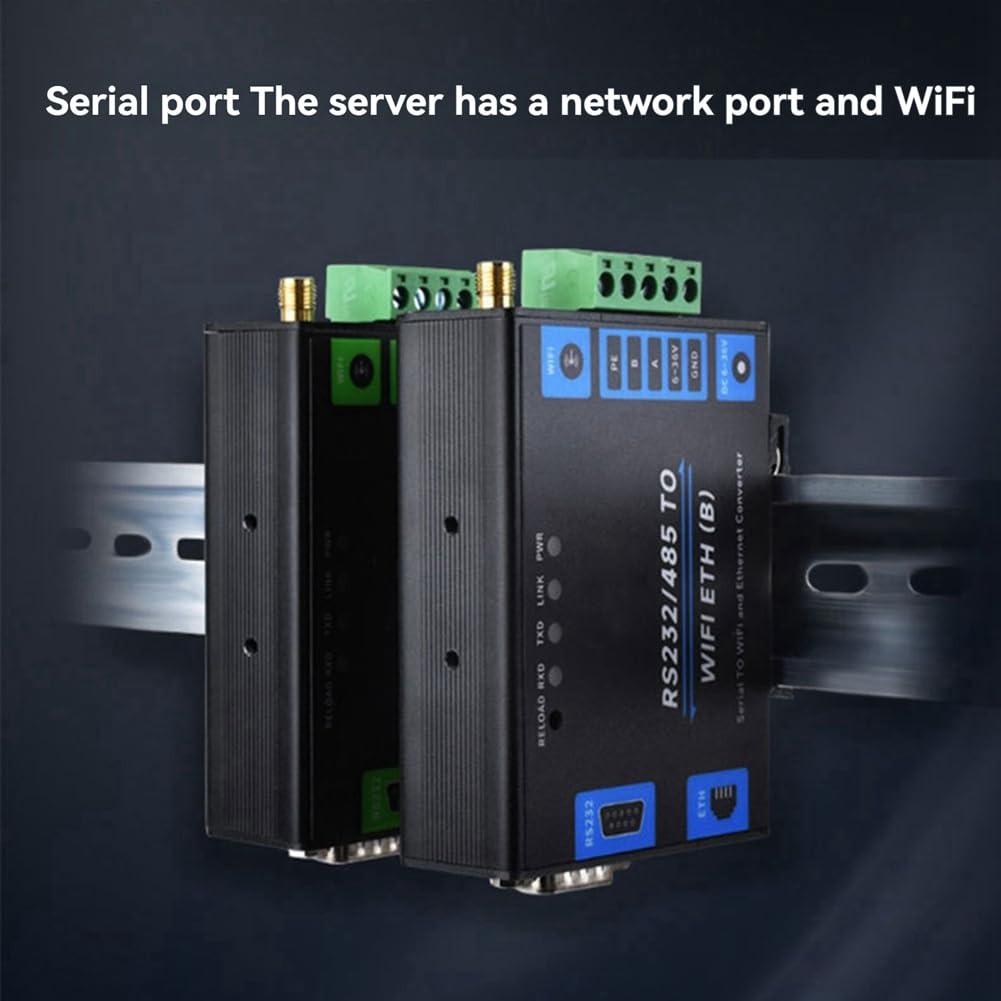 Serveur Série Industriel de Qualité Professionnelle RS232/485 vers WiFi et Ethernet, Passerelle Modbus, Passerelle MQTT, Port Réseau POE