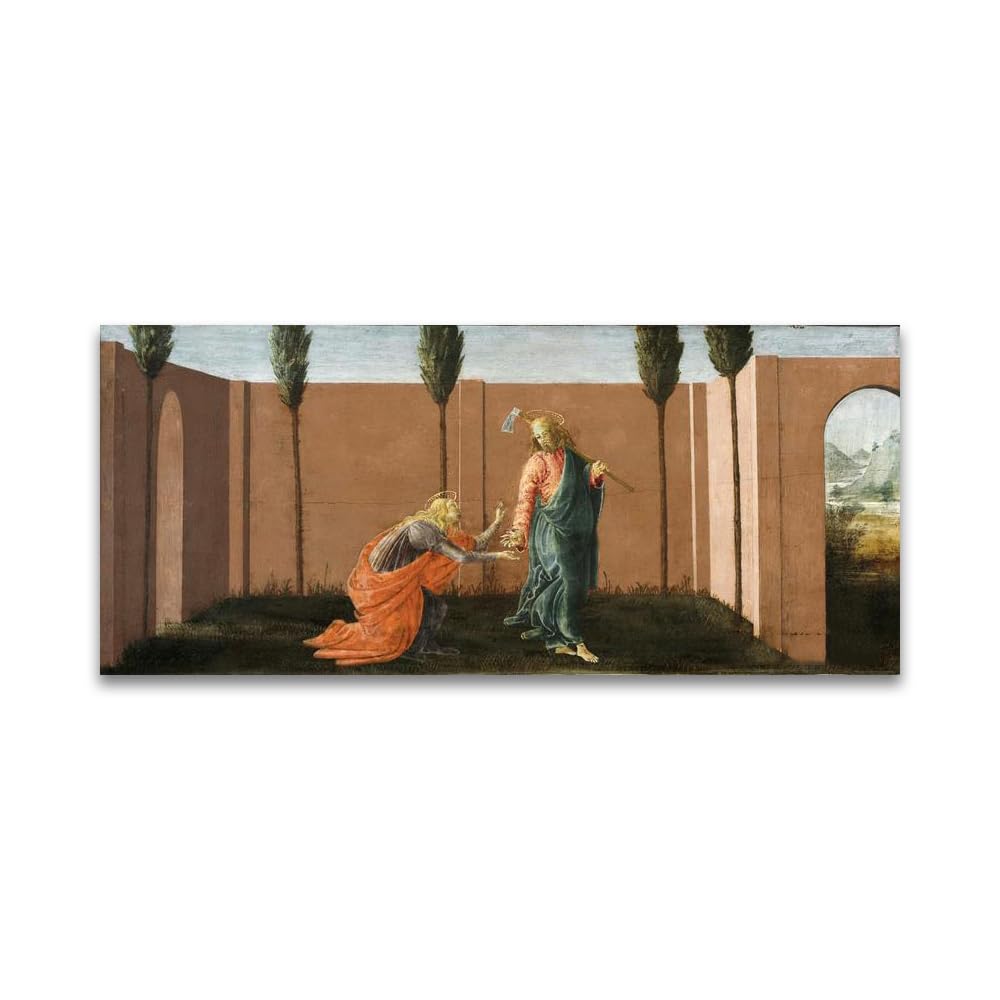 LZ6J8C9 Do not touch me By Sandro Botticelli- Religious Art Print Poster on Canvas- Famous Painting Canvas Wall Art(50x100cm(19.7x39.4in)/Frameless)