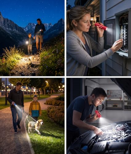 LED Mini Flashlights 6 Pack, 9-LED Small Flashlight with Lanyard, Assorted Color Aluminum Pocket Flashlight, AAA Battery Powered Handheld Lights for Kids, Camping, Home Emergencies, Night Reading - image 8