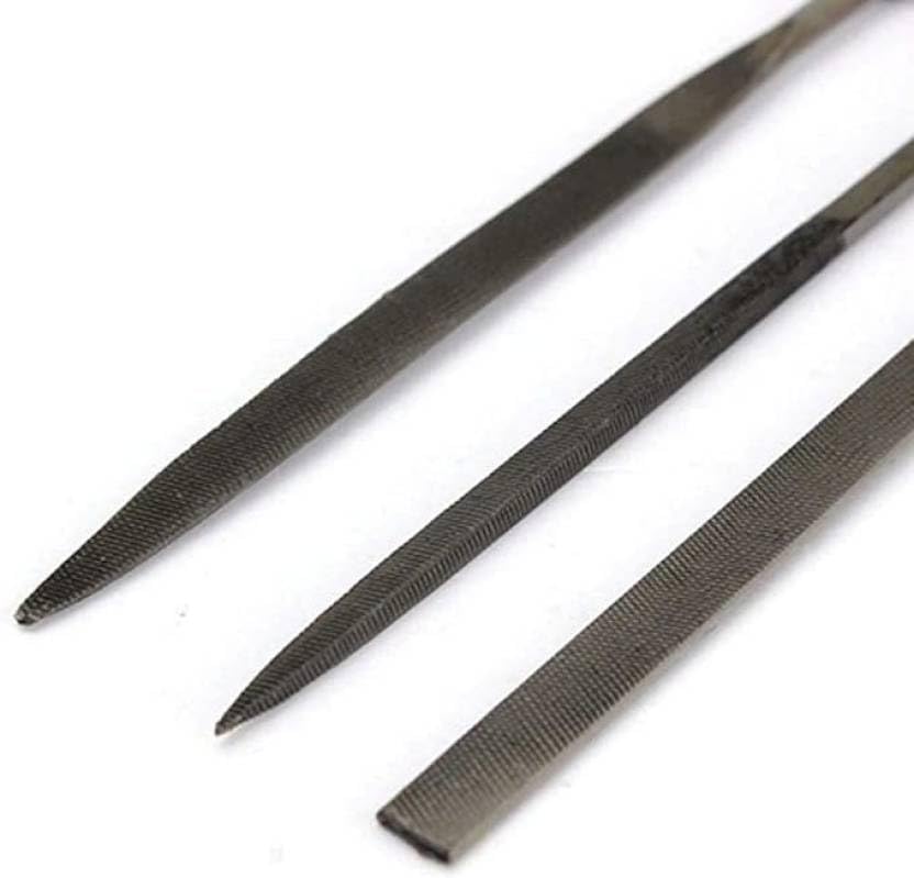 TOOLBUX 10Pcs Needle File Set (4x160mm) - High Precision Mini Combination Chisel Set with 10 Unique Shapes for Metal, Glass, Ceramic & Jewelry Work (Pack of 10) 1