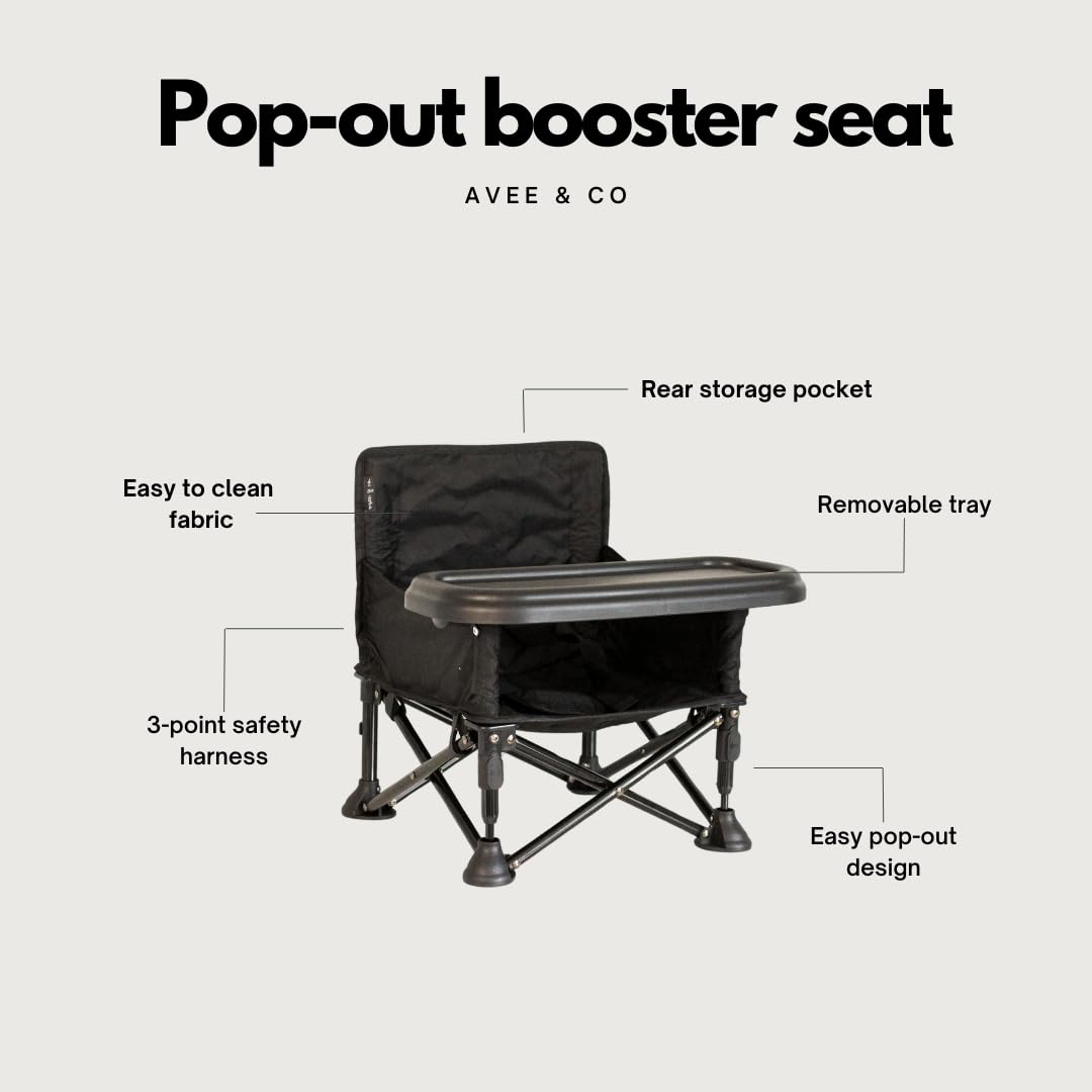 Avee & Co Infant Fold-Out Portable Booster Chair – Booster Seat for Indoor/Outdoor Use – Fast, Easy and Compact Fold