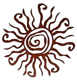 MasterCut 16 Inch Copper Metal Sun Wall Art Outdoor Decor Rust proof for outdoor, garden, lawn,Inspi