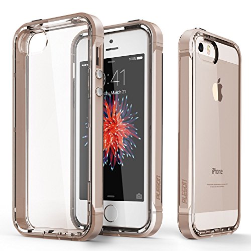 PLESON Shockproof Case for Nintendo Switch Lite 2019 (HD Clear), Ultra Slim Matte Anti-Slip Protective Grip Cover, Rugged Anti-Drop Anti-Scratch, TPU Bumper Design Fun Case Cover (Gold)