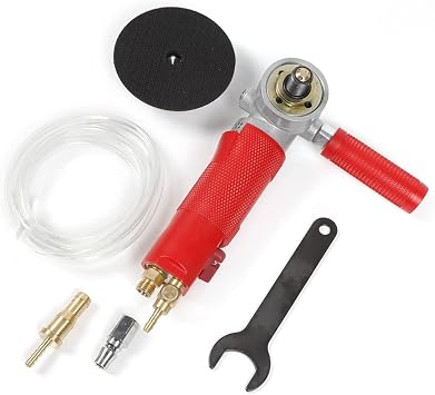 Air Wet Stone Polisher 4" Pneumatic Air Wet Stone Grinder Air Polisher Pneumatic Water Mill Pneumatic Polishing Tool for Stone Jade Ceramic Polishing