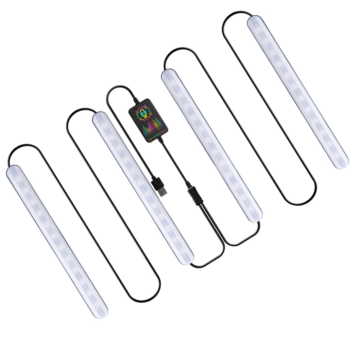 Cabilock 1Pc Colorful Sound Control Atmosphere Lamp for Cars Decorative LED Interior Strip Light Multi Color USB Powered with Remote Control for Car Decoration