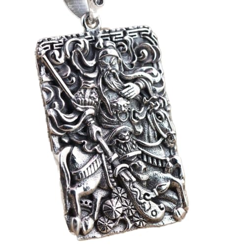 Collier en argent S925 Guan Gong : idée cadeau original unisexe