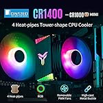 JONSBO CR1400 RGB CPU Air Cooler, 92mm PWM CPU Cooler with 4 Heat Pipes, Removable Computer PC Fans Easy to Install, Quiet Rainbow RGB Cooling Fan for Intel LGA 1851/1700/1200/1151, AMD AM4 AM5, Black - Image 3