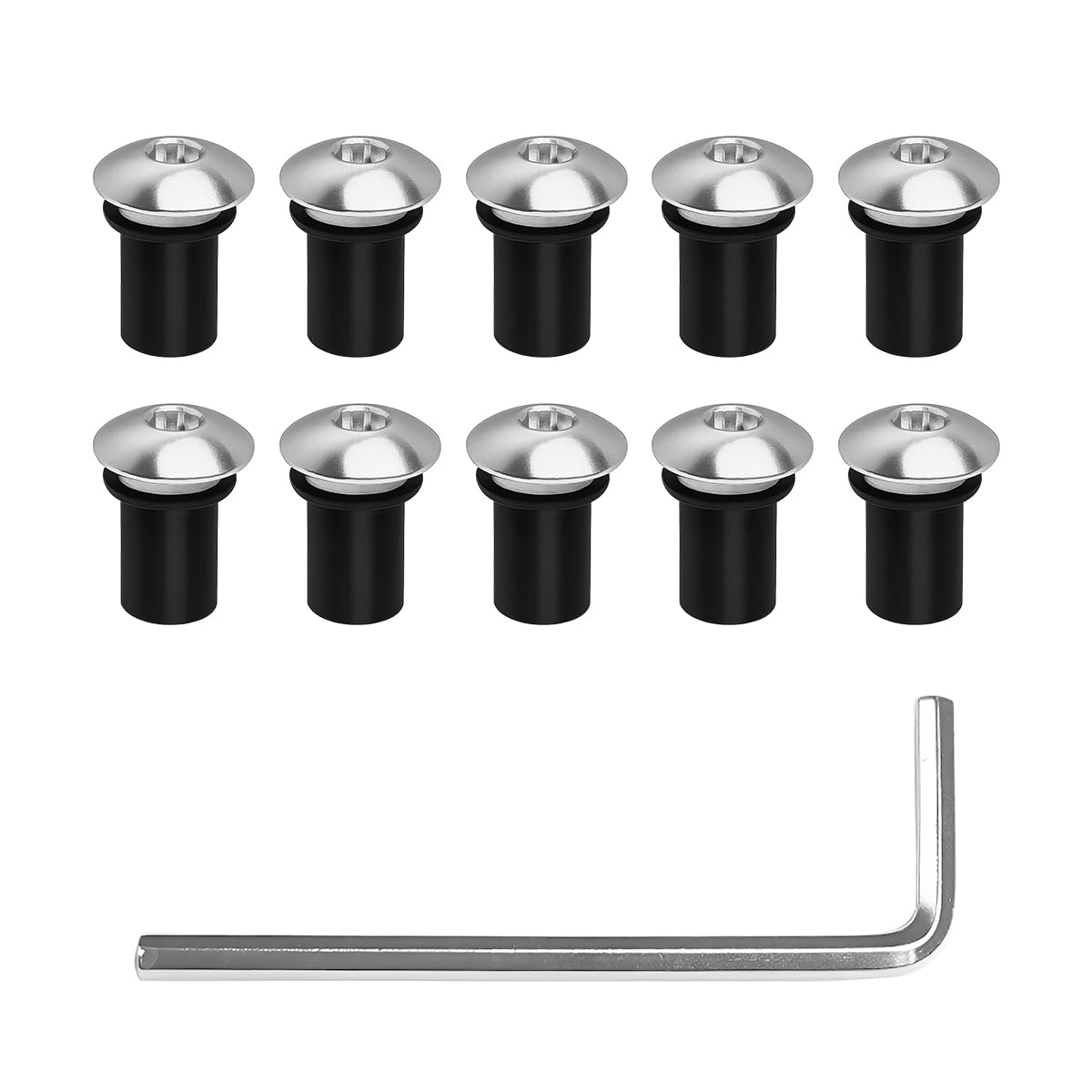 BELOMI 10 Pack 0.71 x 0.4 Inch Motorcycle Windshield Bolt Kit, Titanium