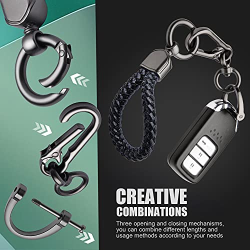 Decurcar Keychain For Car Key Chain - Detachable Key Ring Black Car Motorcycle Truck Accessories For Men & Women Interior Tpu Leather #TOP4