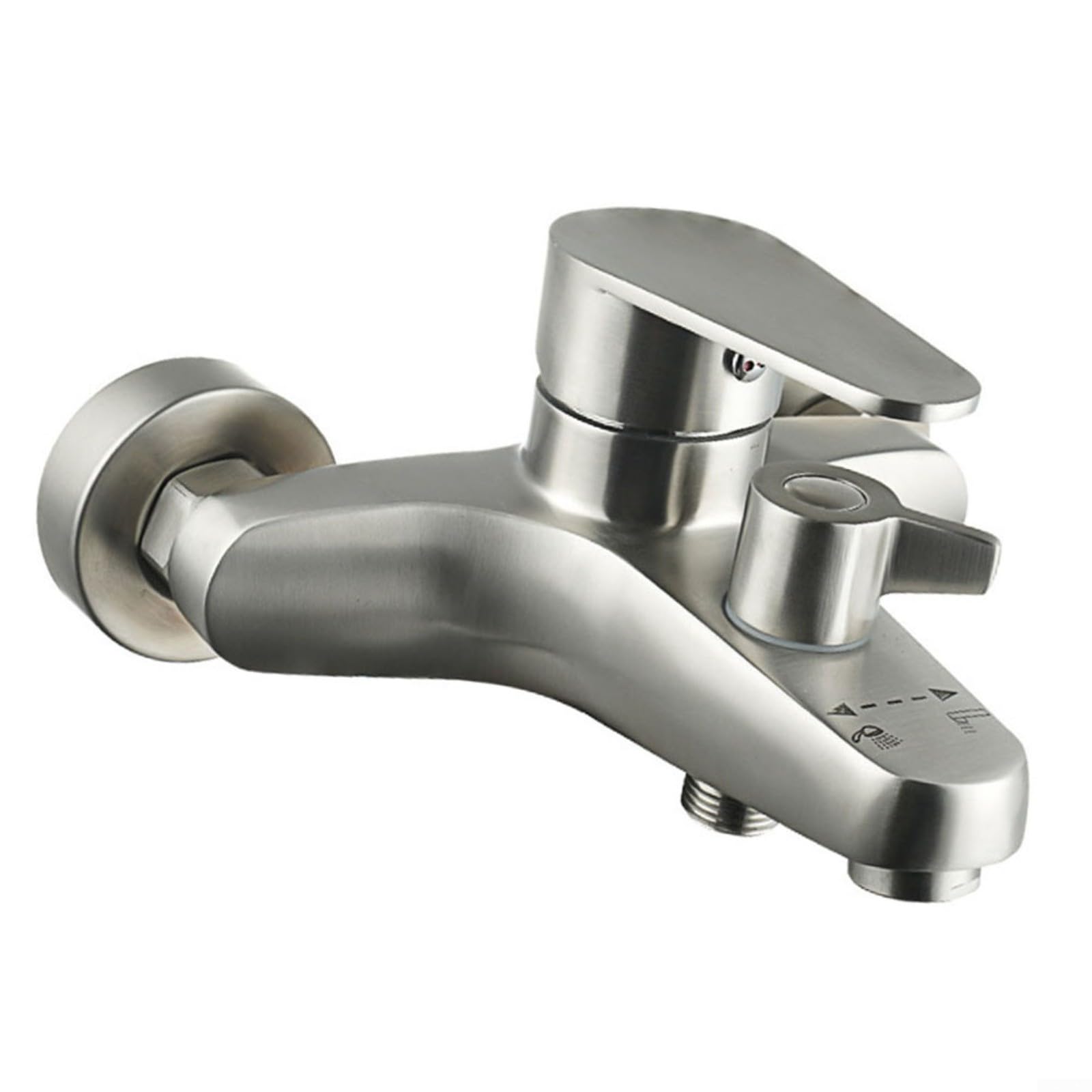 Mitigeur de douche inox mural double trou eau chaude et froide G1/2