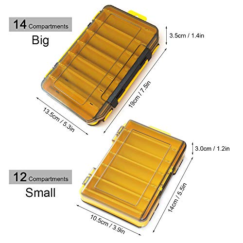 Estojo de armazenamento, Andoer 4 PCS Caixa de pesca isca de pesca Caixas de anzol Lateral Caixa de