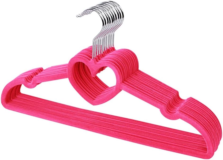 20pcs Portable Cute Clothes Hanger Clothes Coat Plastic Hangers Hook Household Kids Pants Hangers for Clothes Hanger(Hot Pink)
