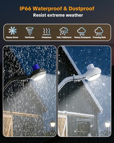 AIKVSXER 200W LED Barn Light Dusk to Dawn, Outdoor Yard Light with Pole - image 5