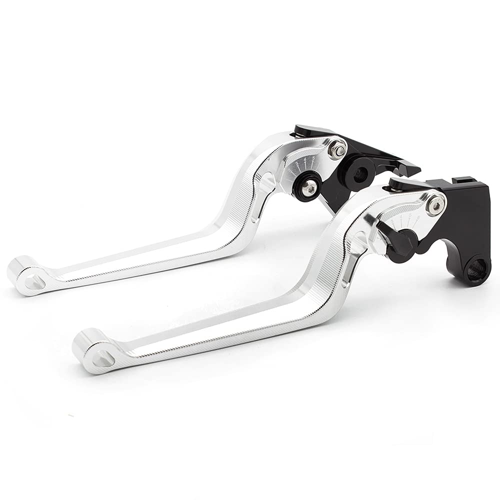 CNC Motorcycle Clutch Brake Levers Compatible with R-oyal E-nfiel-d C-ontinental GT 650, C-ontinental GT 535, 650 Inter-Ceptor, R-oyal E-nfie-ld C5 and B5, 2017 on Euro Long Cobra Shape