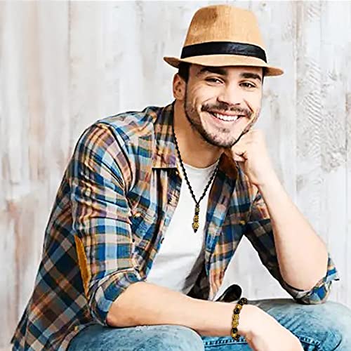 Fansilver 7 Pieces Feng Shui Bracelet Necklace Ring Set for Women Men Feng Shui Pi Xiu Mantra Ring Good Luck Black Obsidian Bracelet Adjustable Feng Shui wealth Necklaces Jewelry2