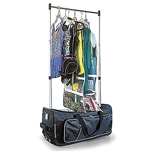 Travolution 23 Inch Dance Garment Rack Duffel-Wheeled,Dream Duffel Travel Carry-On Rolling Bags, Competition Dance Rolling Duffel With Costume Rack Bags, Easy Storage Collapsible Luggage Black/Gray