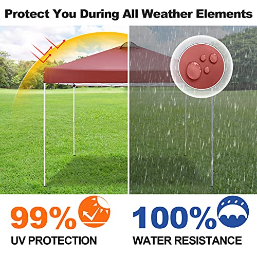Image of COBIZI 10x20 Pop Up Canopy Tent with Sidewall,Outdoor Canopy,Deep Red