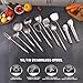 18/10 Stainless Steel Kitchen Utensils Set - 12 PCS All Metal Cooking Tools & 15″ Serving Utensils - Potato Masher, Meat Fork, Tongs, Turner, Pasta, Serving Spoon, Skimmer, Ladle, Spatula Spoon Set