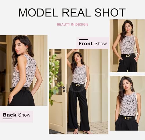 Dokotoo Womens Leopard Print Tank Tops Crewneck Sleeveless Summer Casual T-Shirts Blouses4