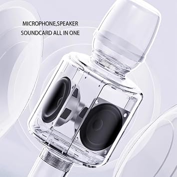 Professional Wireless Karaoke Microphone with Speaker and Soundcard, Karaoke Machine Featuring Surround Sound and Dynamic Pickup That Surpasses Ordinary Karaoke Microphones
