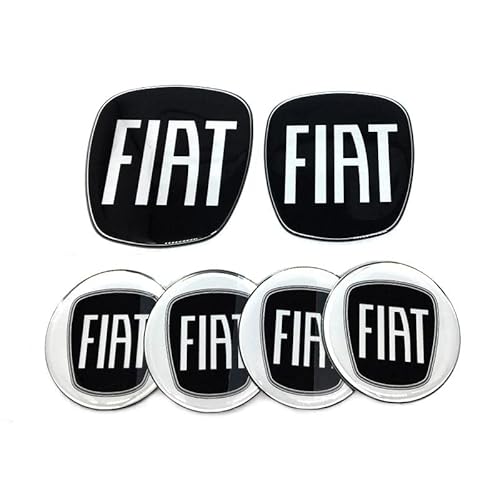 6 Adesivos Emblemas Fiat Preto Novo Palio 2012/2017