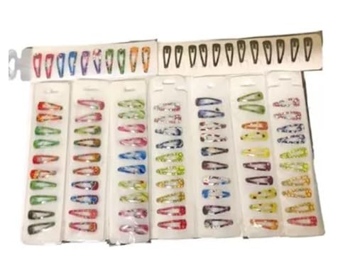 60 Presilhas De Cabelo Tic Tac pequeno 3cm Sortido Infantil