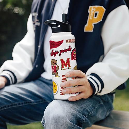 Image of Logo Brands NCAA Native 34 oz Quencher Water Bottle - | Local Icons Design | Double-Wall Insulated| Leak-Proof Lid & Built-In Straw