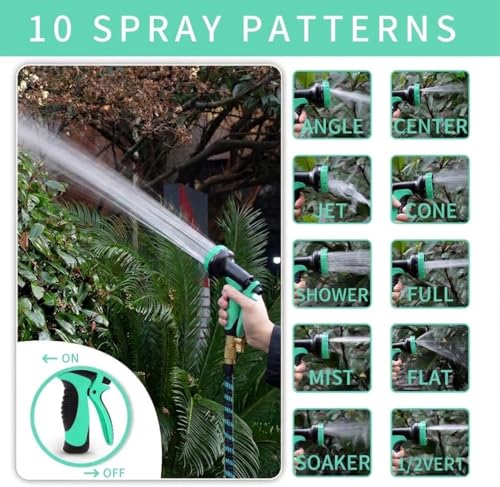 Kunova (TM) 100FT Garden Hose Expandable Hose - Heavy Duty Flexible Leakproof Hose - 10 Pattern High-Pressure Water Spray Nozzle & Bag & Plastic Holder.No Kink Tangle-Free Pocket Water Hose by KUNOVA - Image 5
