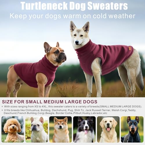 Mosucoirl Sweater für Hunde Pullover Hundebekleidung Schildkröten Hunde Sweatshirt Dicke Warme Hundepullover Pullover Hundemantel für kleine mittlere große Hund XS-4XL