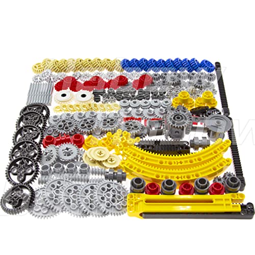Image of Habow 233pcs Technic Gears Kit, Assorted Gear Set for MOC Technic Building | Includes spur gears, bevel gears, worm gears, differential ect. Compatible with major technic building system.
