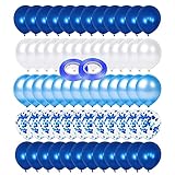 62 Stück ballons, Blau Luftballons mit Konfetti ballons, 12 Zoll deko Blau luftballon,helium luftballons für kinder geburtstag deko, balonen girlande,junge Dinosaurier Party Deko