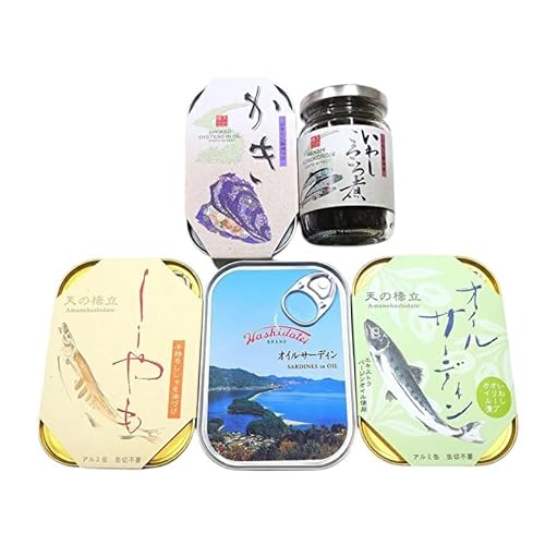 竹中罐詰 オリジナルセット 5点詰め合わせ オイルサーディン 加工食品 魚貝類 オリジナルセット 詰め合わせ 缶詰 佃煮 いわし 子持ちししゃも