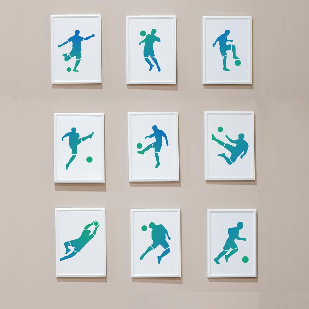 Stencil Personaggi Sportivi FINGERINSPIRE - 21x29.7cm, Per Decorazione Pareti, Legno, Tessuto - Foto 13