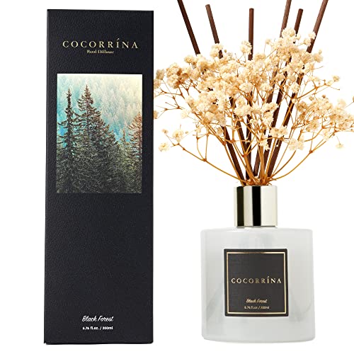 Image of Cocorrina Reed Diffuser Sets, 6.7 fl oz. Black Forest Diffuser with Sticks Home Fragrance Reed Diffuser for Bathroom Shelf Decor