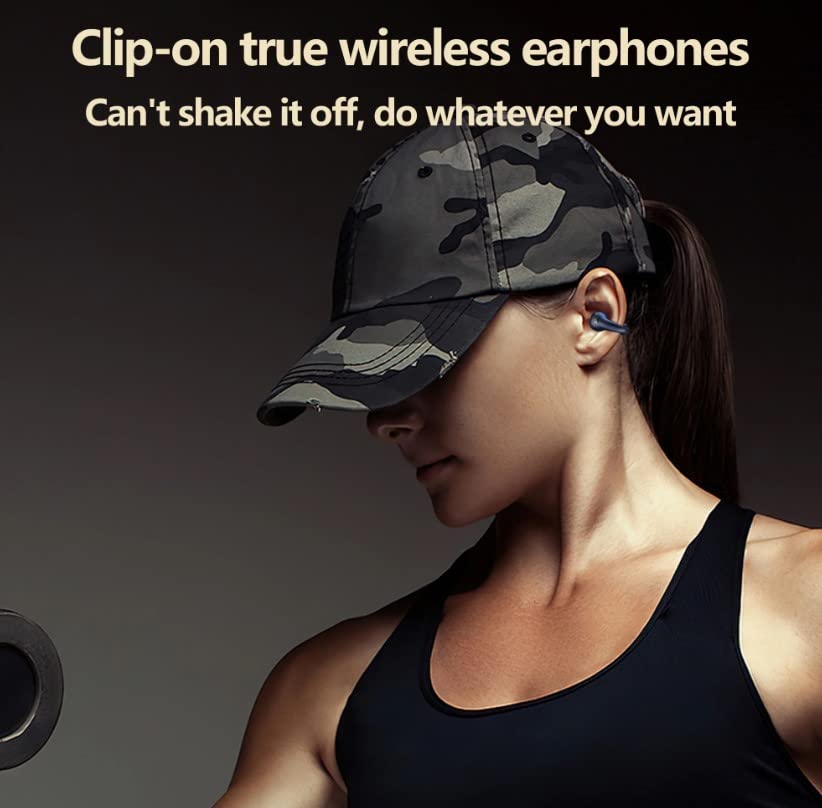Bluetooth 5.3 Kopfhörer Open Ear Clip-on HD Stereo IPX5 Wasserdicht Geräuschunterdrückung Berührungssteuerung Mikrofon LED-Leistungsanzeige mit Ladebox für Sport Radfahren Fitnessstudio Fahren Laufen – Bild 5