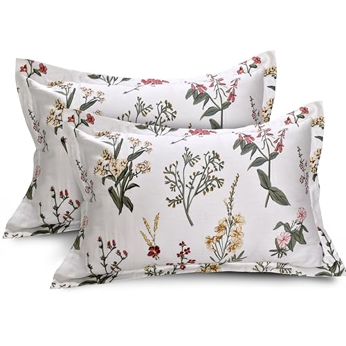Image of Huesland by Ahmedabad Cotton 210 TC Premium Cotton Pillow Cover Set of 2 - White, Yellow & Pink