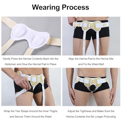 Faja para Hernia para Hombre y Mujer con 4 Almohadillas de Compresión, Soporte Abdominal (Small) miniatura 7