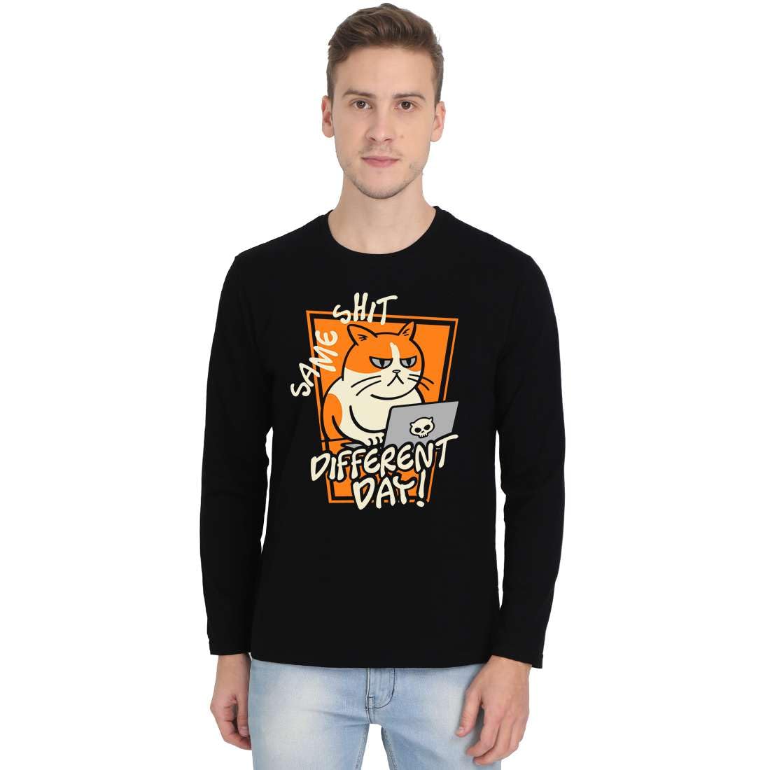 High on SodaSame Shit Different Day Fun T-Shirt for Men - Full Sleeve