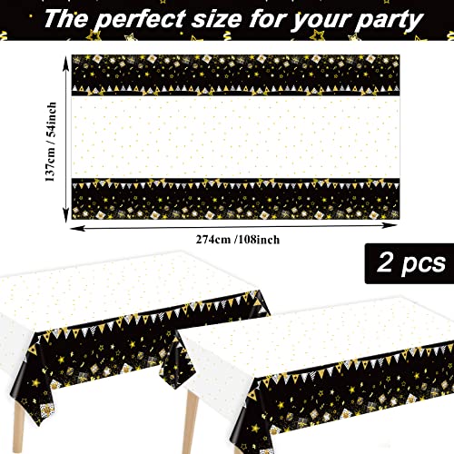 Image of 24 Guests 50th Birthday Party Supplies Plates Napkins Tablecloths for Men 50 Years Old Birthday Decorations Black Gold Cheers to 50 Disposable Tableware Set Man Women Bday Party Decor Favors