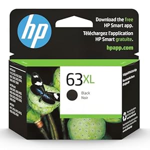 HP 63XL Black High-yield Ink Cartridge | Works with HP DeskJet 1112, 2130, 3630 Series; HP ENVY 4510, 4520 Series; HP OfficeJet 3830, 4650, 5200 Series | Eligible for Instant Ink | F6U64AN