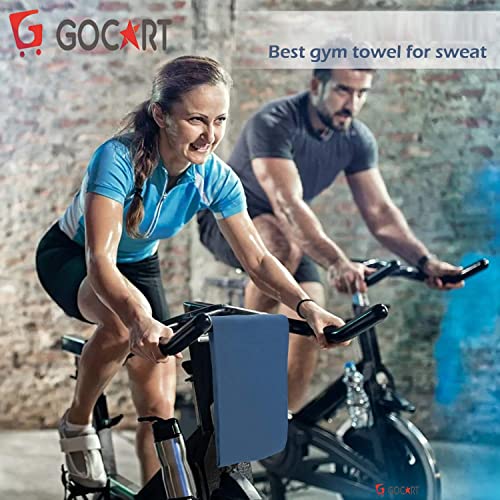Image of GOCART WITH G LOGO Microfiber Quick Dry Towel for Home Gym Exercise and Outdoor Use (80 X 40 CM) (Neavy Blue, 2)