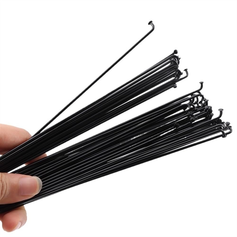 18 radios de acero inoxidable para bicicleta de montaña/carretera de 14 G, color negro para radios de acero de bicicleta