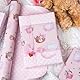Wikadlik Geschenkpapier für Mädchen, Rosa, 43 cm x 10 m, Mini-Rolle, niedlicher Bär, Erdbeere, Schleife, Geschenkpapier für Geburtstag, Hochzeit, Valentinstag